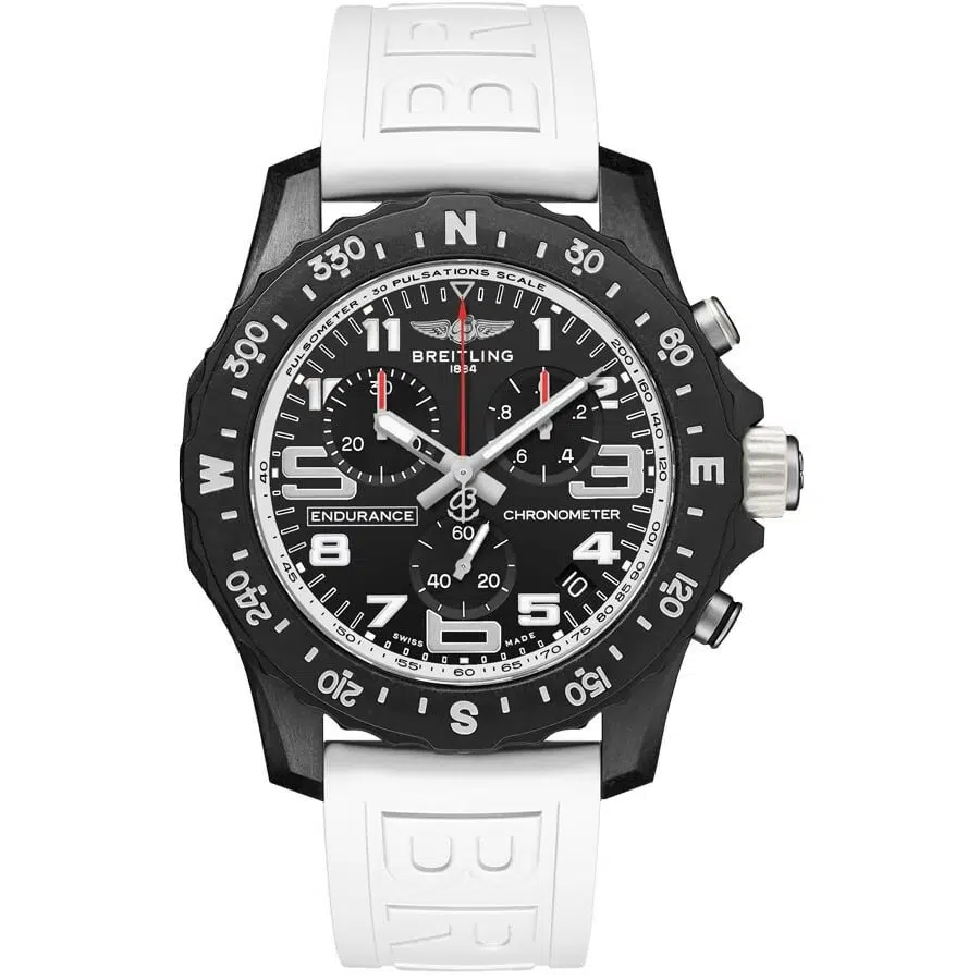Breitling Endurance Pro X82310A71B1S1 Matte Black Breitlight Case With White Rubber Watch Black Dial 2024