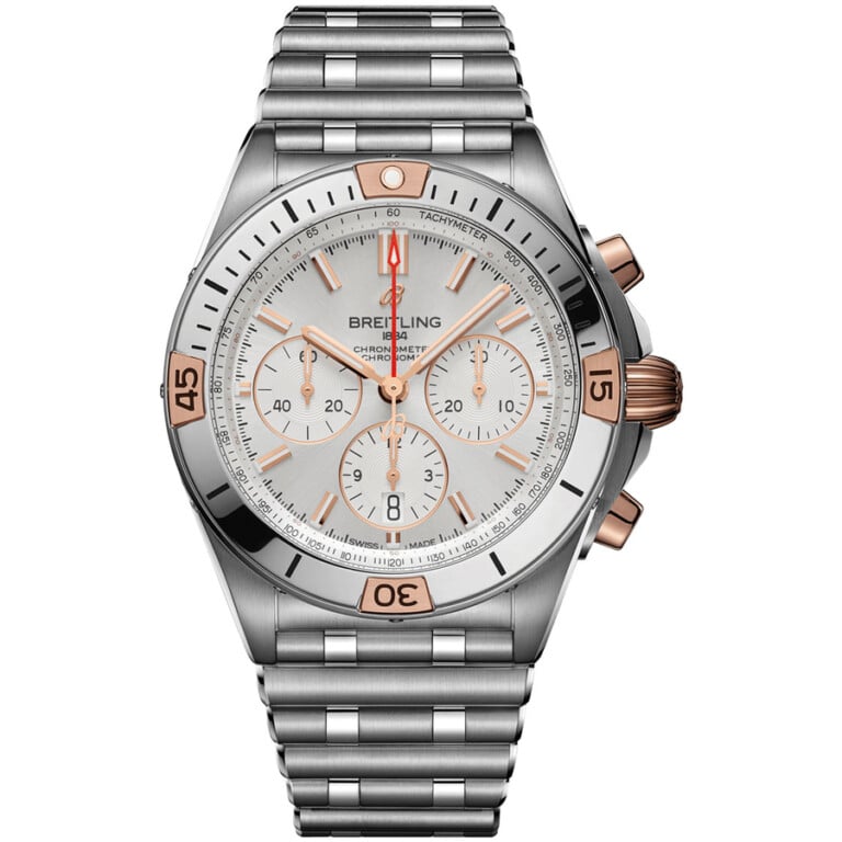 Breitling Chronomat B01 Chronograph IB0134101G1A1 Stainless Steel & Rose Gold Watch Silver Dial 2024