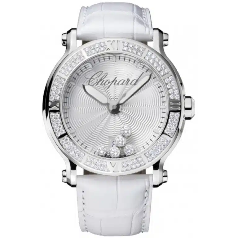 Chopard Happy Sport 288525-3003 Stainless Steel With White Leather Strap White Dial