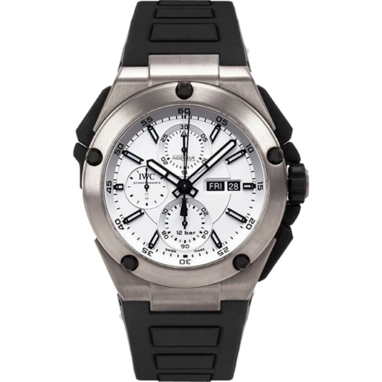 IWC Ingenieur Double Chronograph IW386501 Titanium with Black Rubber Watch 2018