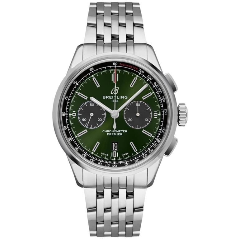 Breitling Premier B01 Chronogragh 42 AB0118A11L1A1 Stainless Steel Green Dial Men’s Watch 2024