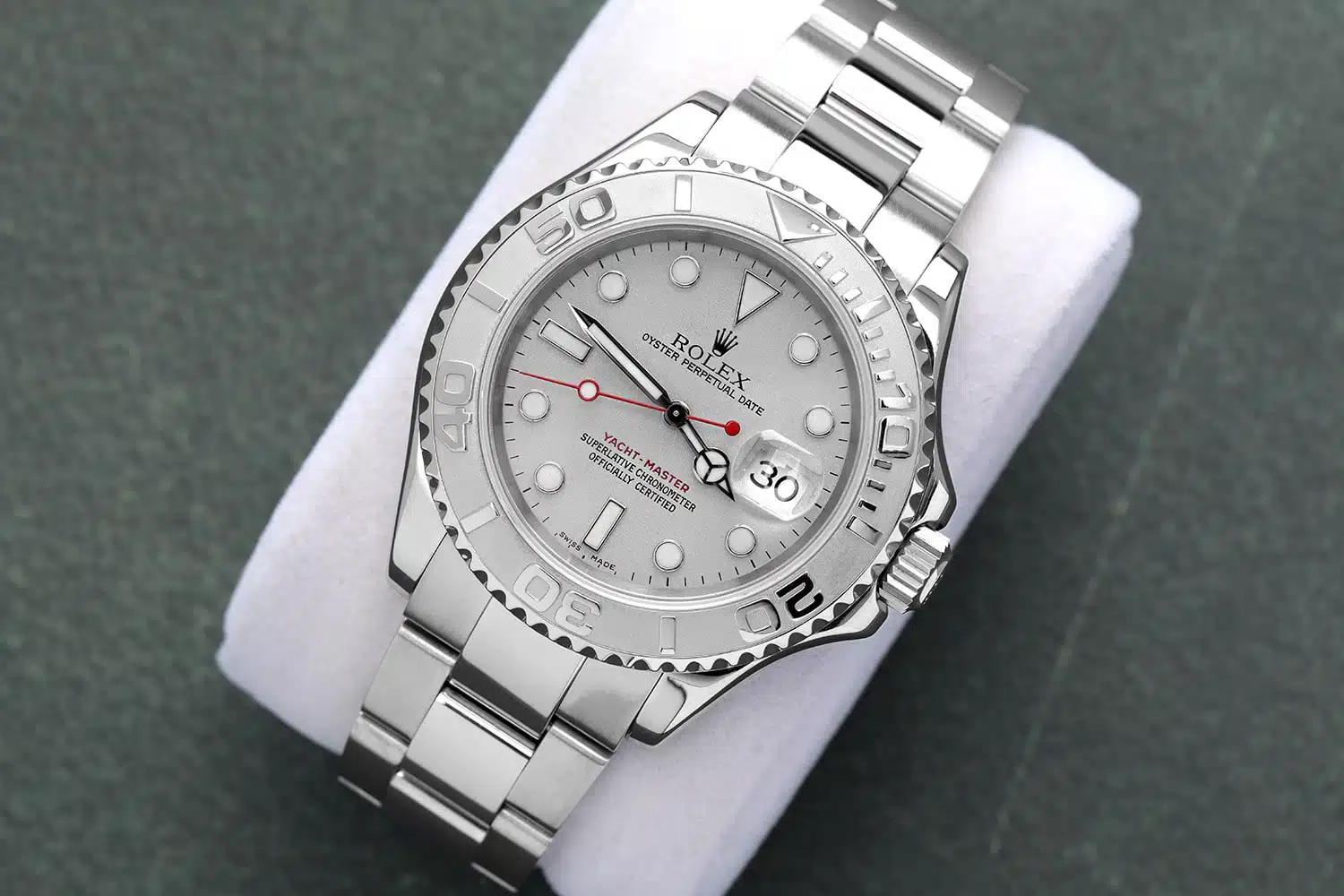 Rolex Yacht-Master 40mm 16622 Stainless Steel Watch Platinum Dial Platinum Bezel (Rolex Box Included) – image 4
