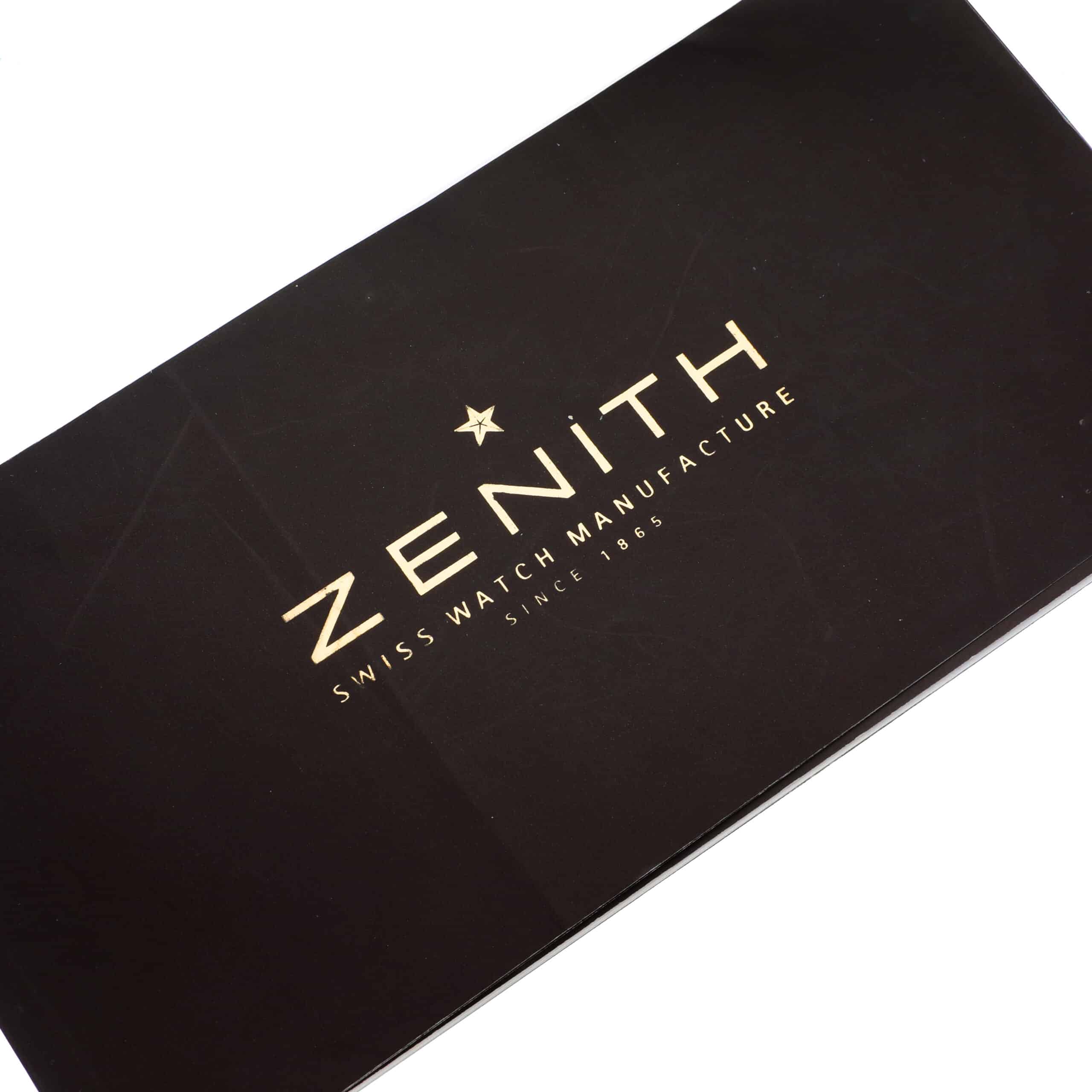 Zenith El Primero Fly-Back Y/G Automatic Silver Dial Mens Watch Leather Band 35.1250.4009/01.C495