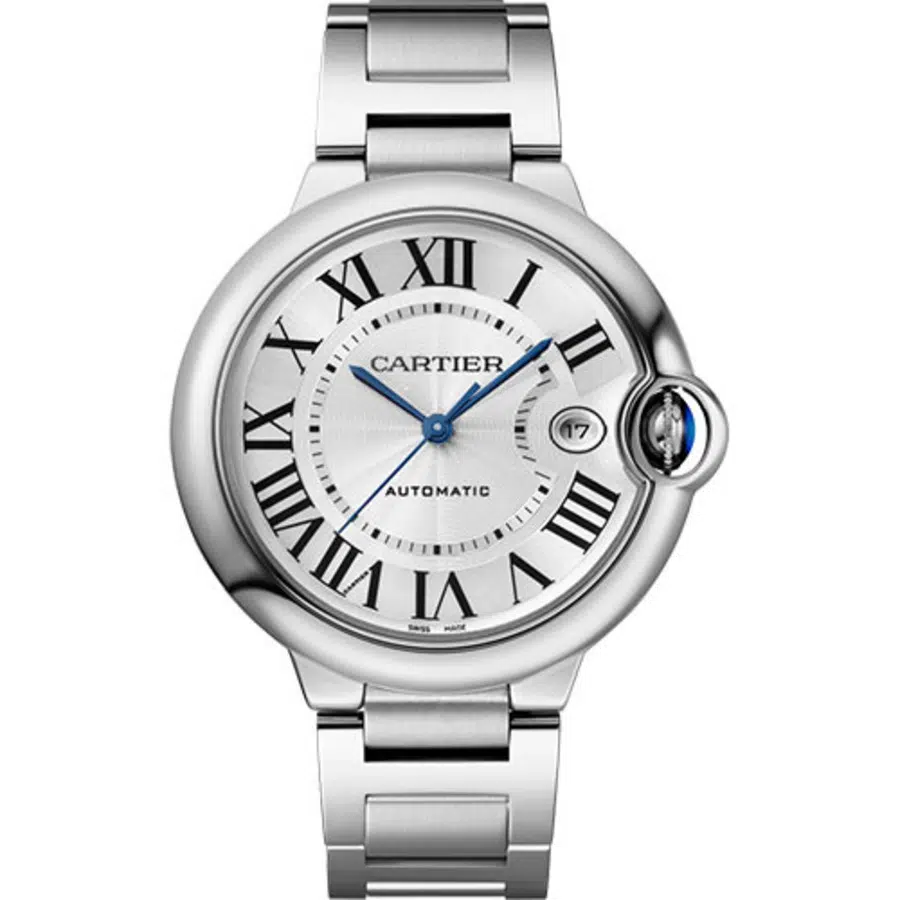 Cartier Ballon Bleu WSBB0040 Stainless Steel Watch Silver Roman Dial