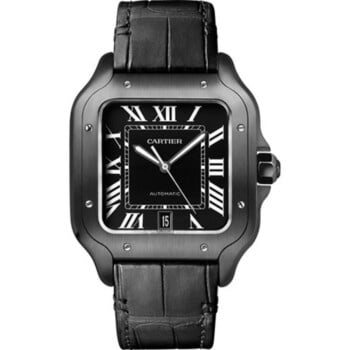 Cartier Santos de Cartier Watch 39.8 mm Steel And Adlc Case WSSA0039 Black Dial