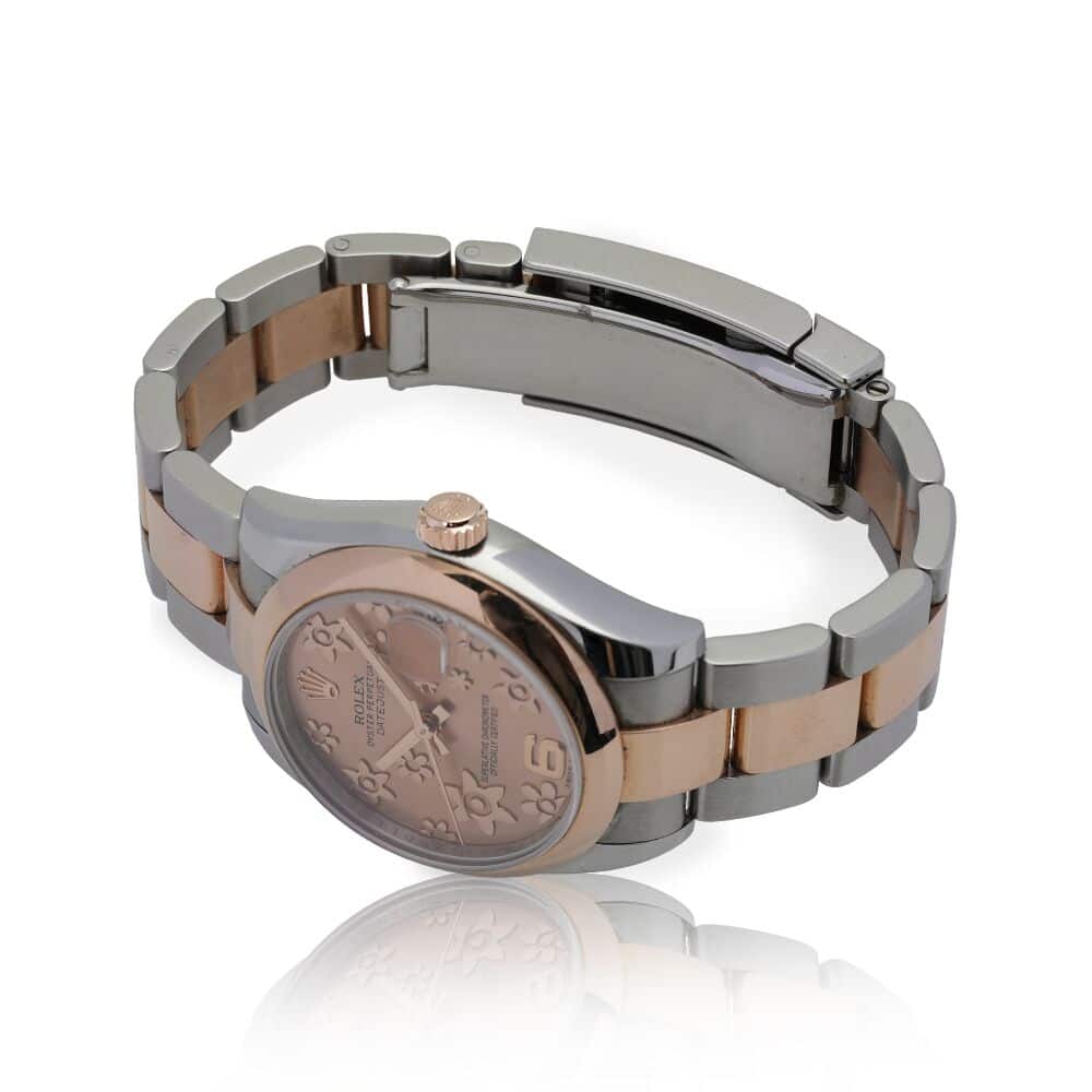 Rolex Datejust 31mm 178241 Steel & Pink Gold Watch Pink Flower Dial