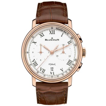 Blancpain Villeret Flyback Pulsometer 6680F-3631-55B Rose Gold with Brown Alligator Leather Watch
