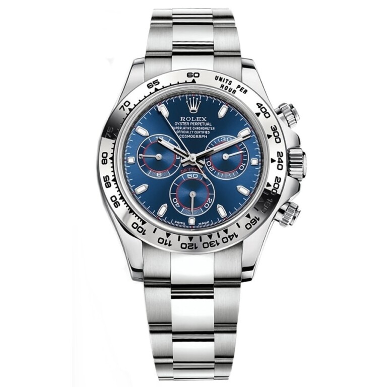 Rolex Cosmograph Daytona 40mm Oyster 116509 White Gold Watch Blue Dial