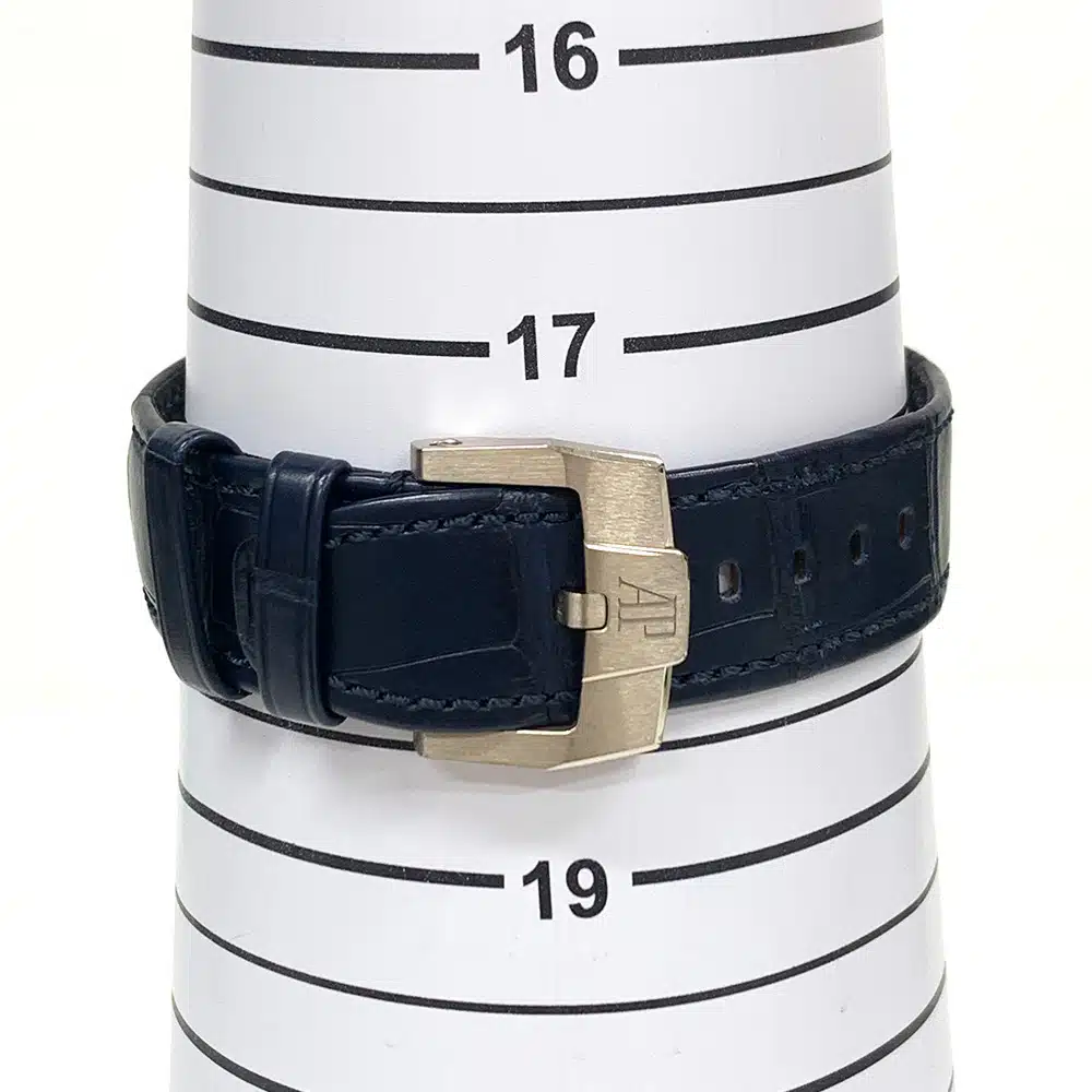 Audemars Piguet Blue Dial Code 11.59 15210BC.OO.A002CR.01 White Gold with Blue Leather Watch MINT 2020 – image 7