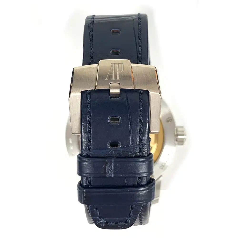 Audemars Piguet Blue Dial Code 11.59 15210BC.OO.A002CR.01 White Gold with Blue Leather Watch MINT 2020 – image 6