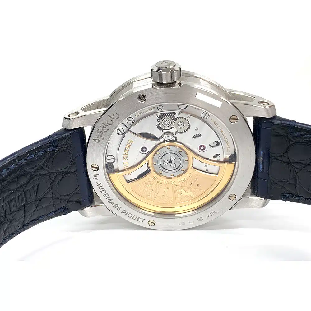 Audemars Piguet Blue Dial Code 11.59 15210BC.OO.A002CR.01 White Gold with Blue Leather Watch MINT 2020 – image 4