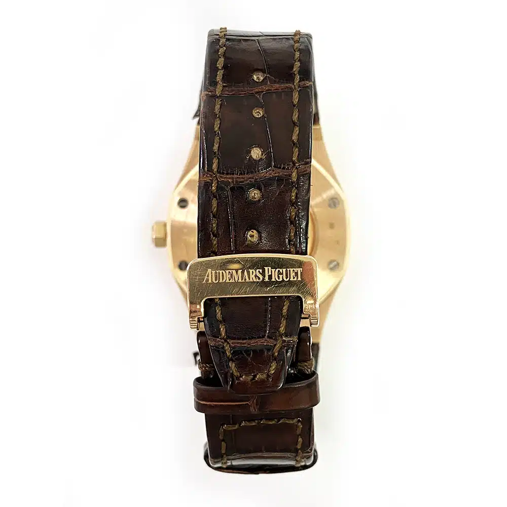 Audemars Piguet Royal Oak Silver Dial 41mm 15400OR.OO.D088CR.01 Rose Gold Brown Leather Watch 2012 – image 4
