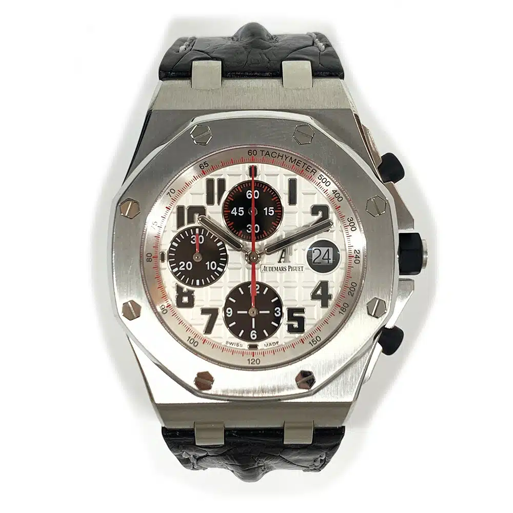 Audemars Piguet Royal Oak Offshore White Dial 42mm 26170ST.OO.D101CR.02 Stainless Steel Black Leather Watch 2013