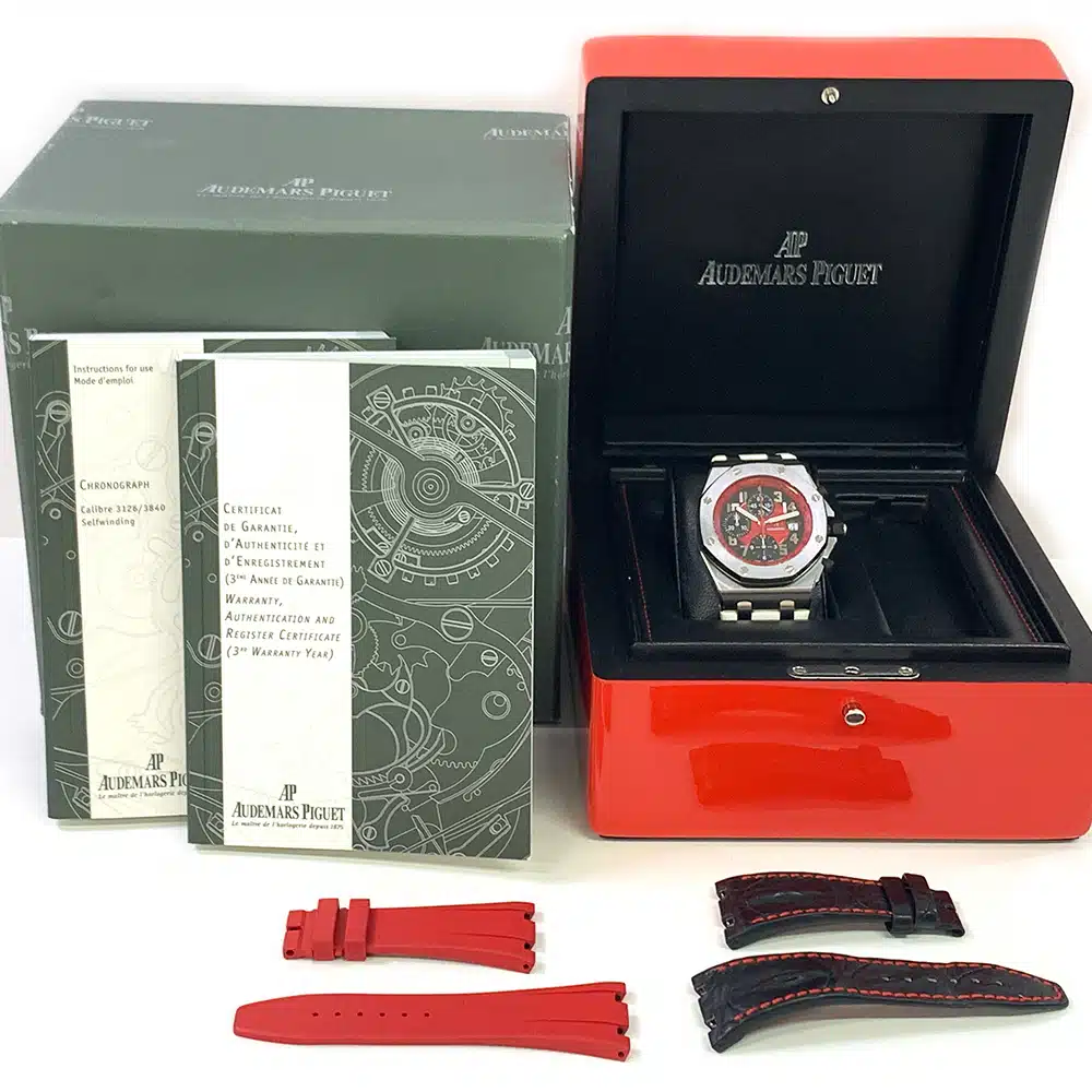 Audemars Piguet Royal Oak Offshore Red/Black Dial 26195ST.OO.D101CR.01 42mm Stainless Steel White Rubber Watch 2011 – image 8