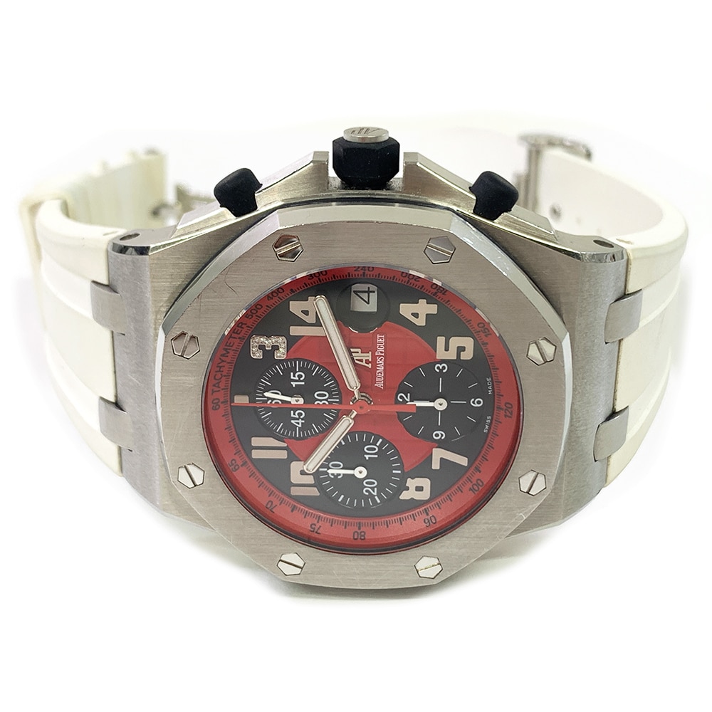 Audemars Piguet Royal Oak Offshore Red/Black Dial 26195ST.OO.D101CR.01 42mm Stainless Steel White Rubber Watch 2011