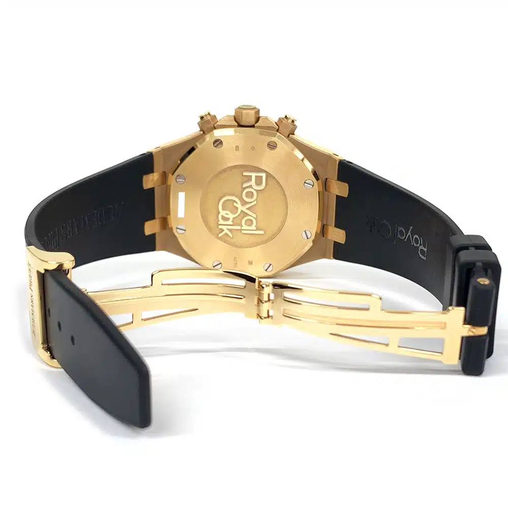 MINT Audemars Piguet Royal Oak Chronograph 26331OR.OO.D821CR.01 Brown Dial Rose Gold With Black Rubber Watch 2019 – image 7