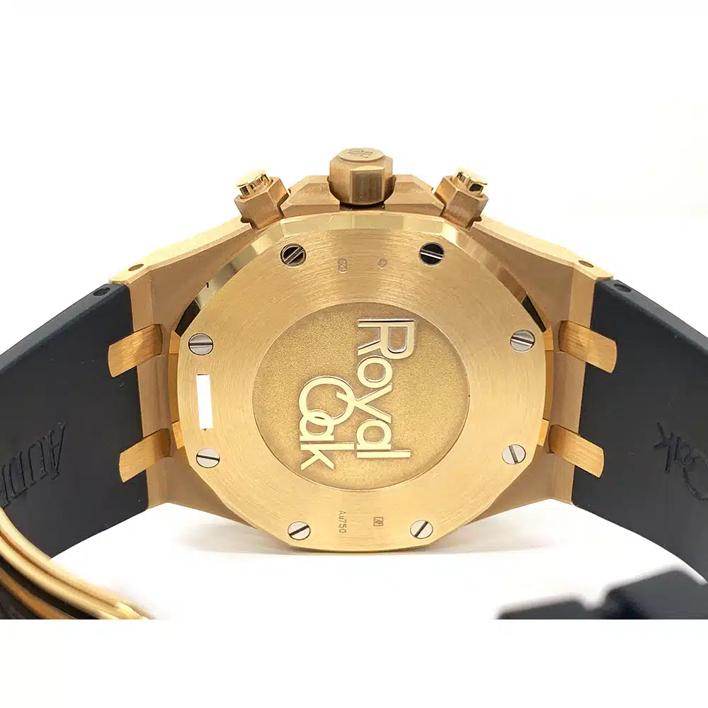 MINT Audemars Piguet Royal Oak Chronograph 26331OR.OO.D821CR.01 Brown Dial Rose Gold With Black Rubber Watch 2019 – image 6