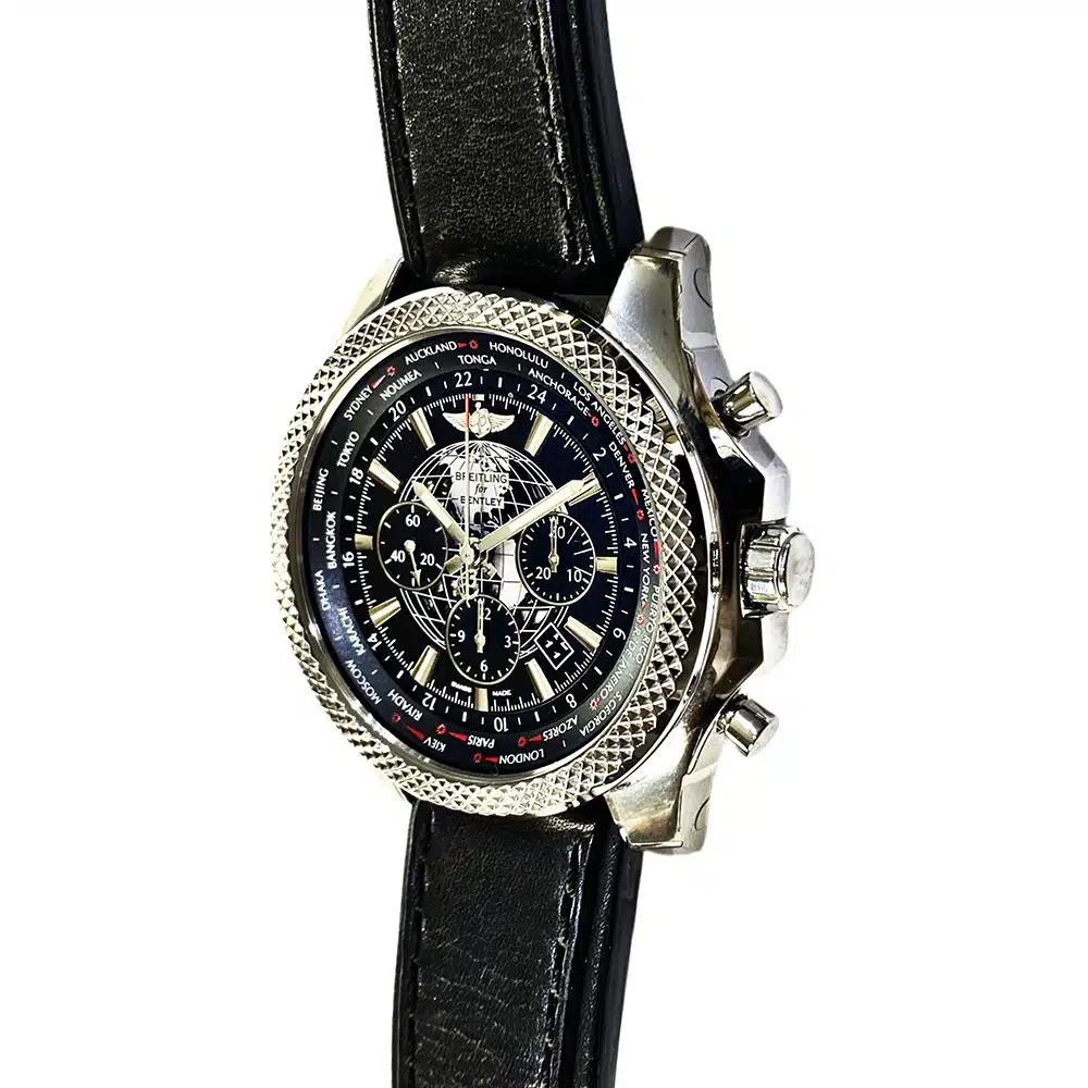 Breitling Bentley B05 Unitime AB0521UA/BC65/478X Stainles Steel With Black Leather Watch Black Dial – image 2