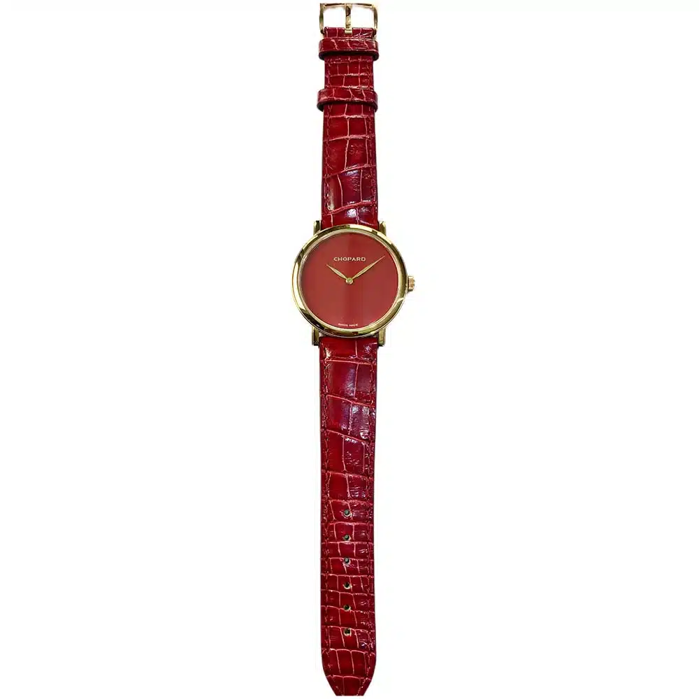 Chopard Classic 36mm 163154-5208 Rose Gold With Red Leather Watch Red Dial – image 2