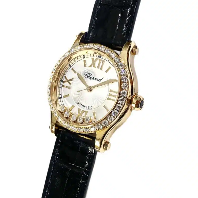Chopard Happy Sport Black 274893-5002 Rose Gold with Black Leather Watch – image 6