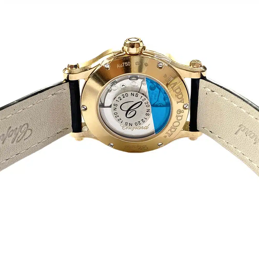 Chopard Happy Sport Black 274893-5002 Rose Gold with Black Leather Watch – image 5