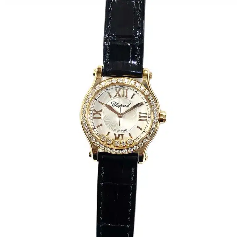 Chopard Happy Sport Black 274893-5002 Rose Gold with Black Leather Watch – image 2