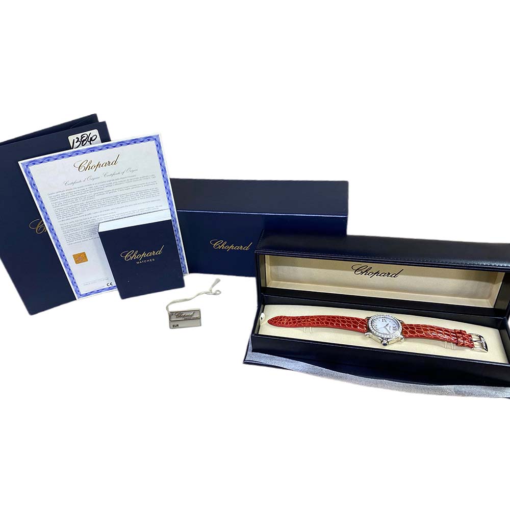 Chopard Happy Sport 278475-3037 Stainless Steel With Brown Leather Watch White Roman Dial