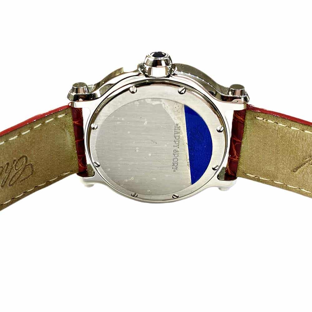 Chopard Happy Sport 278475-3037 Stainless Steel With Brown Leather Watch White Roman Dial