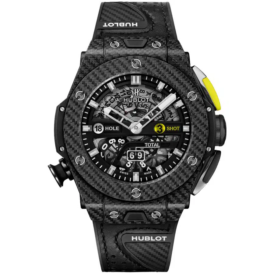 Hublot Big Bang Unico Golf Black 45 416.YT.1120.VR Carbon With Black Calfskin Leather Watch