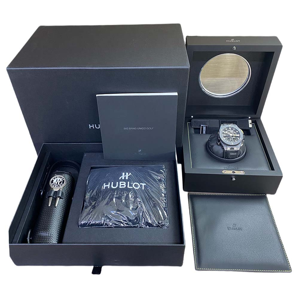 Hublot Big Bang Unico Golf Black 45 416.YT.1120.VR Carbon With Black Calfskin Leather Watch