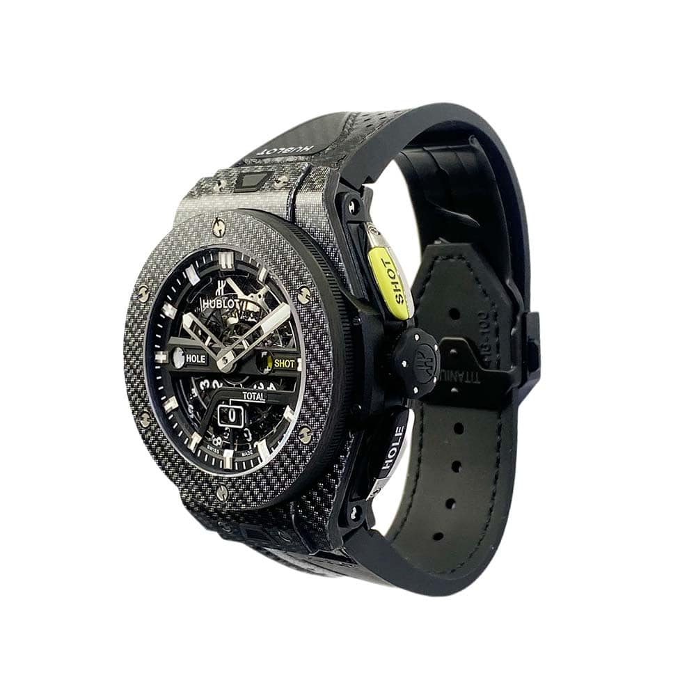 Hublot Big Bang Unico Golf Black 45 416.YT.1120.VR Carbon With Black Calfskin Leather Watch