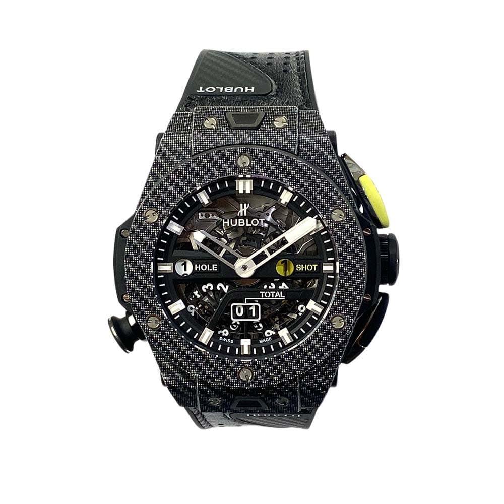 Hublot Big Bang Unico Golf Black 45 416.YT.1120.VR Carbon With Black Calfskin Leather Watch