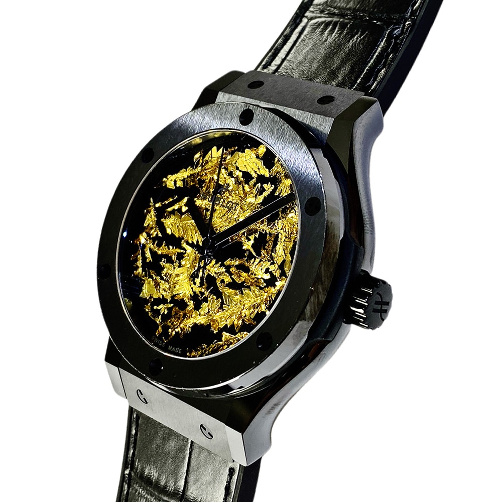 Hublot Classic Fusion Gold 542.CX.0660.LR Ceramic With Black Leather Watch