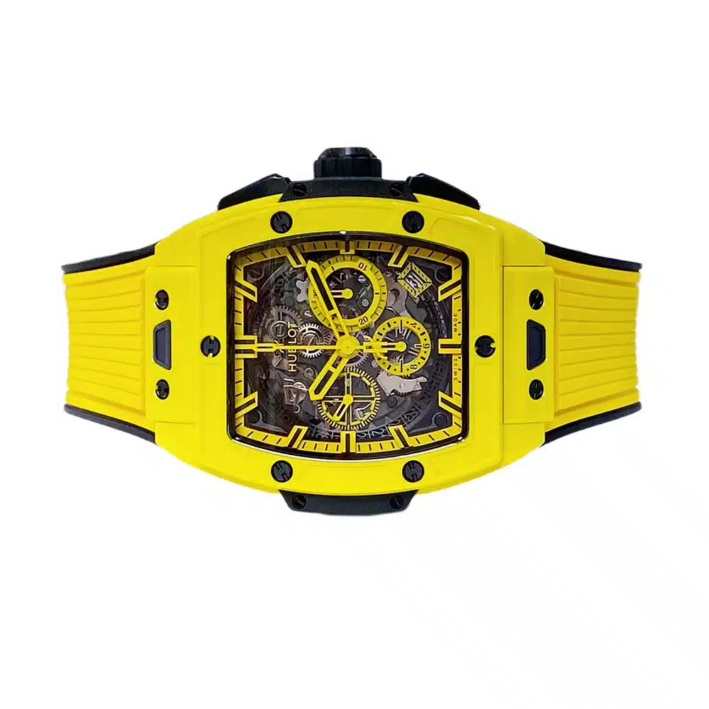 Hublot Spirit of Big Bang Yellow Magic 642.CY.011Y.RX ceramic watch, dial detail