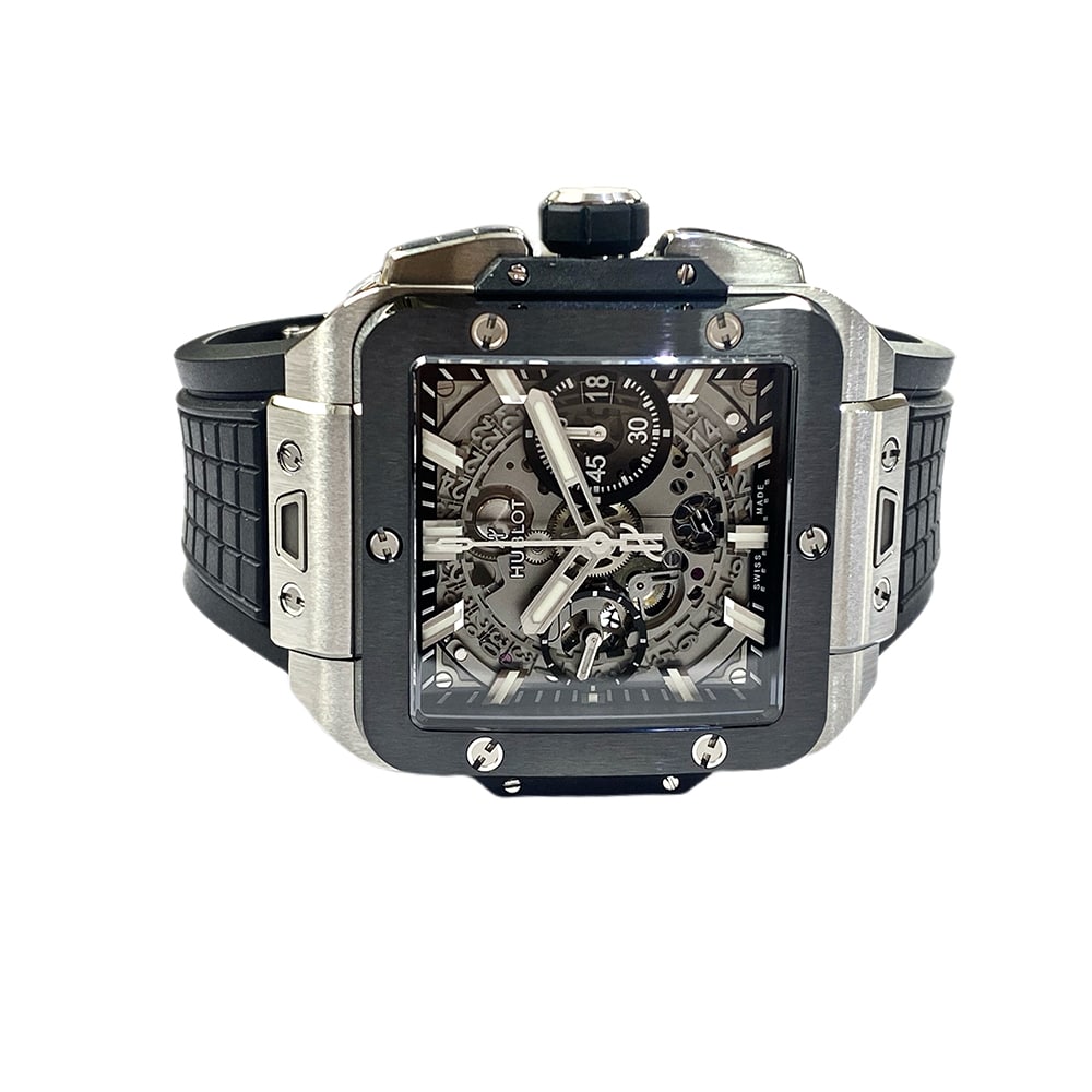 Hublot Square Bang Unico 42mm 821.NM.0170.RX Titanium with Black Rubber Watch