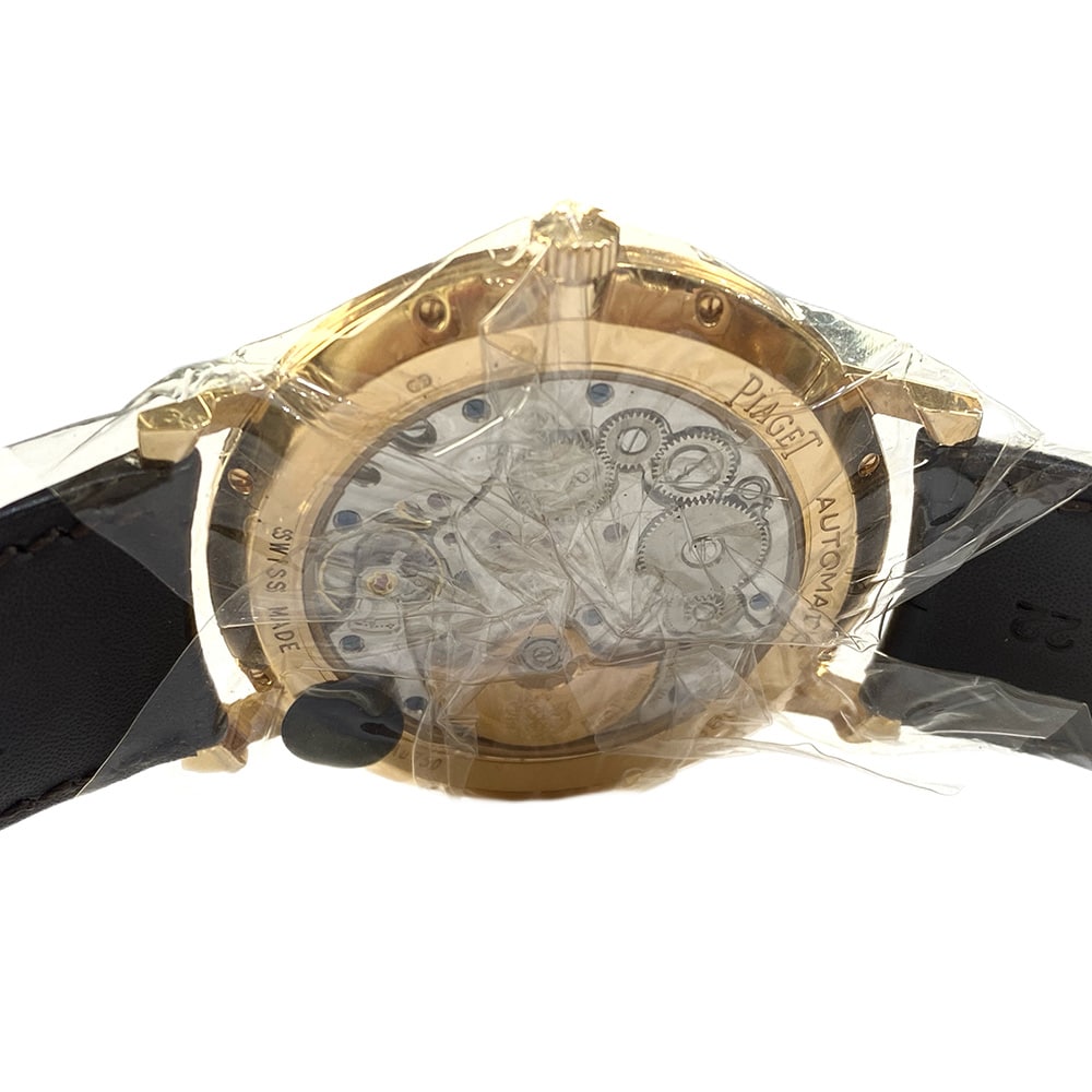 Piaget Altiplano 43mm G0A35131 Rose Gold with Brown Leather Watch Silver Dial