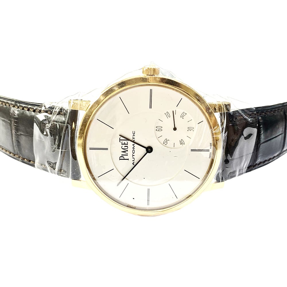 Piaget Altiplano 43mm G0A35131 Rose Gold with Brown Leather Watch Silver Dial