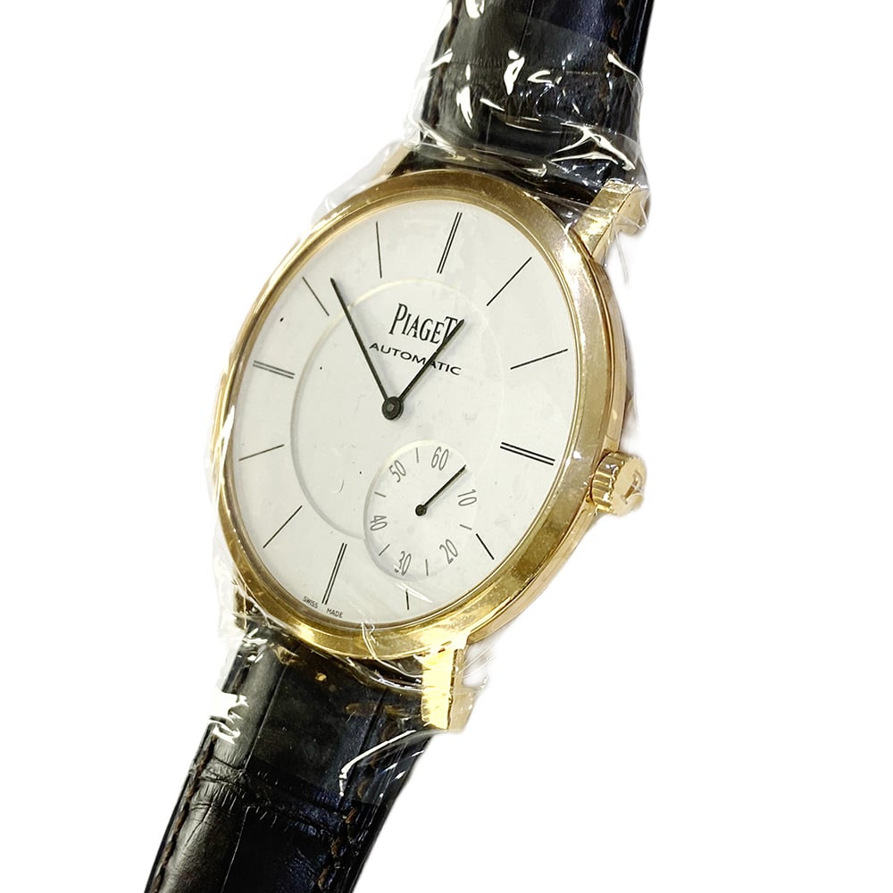Piaget Altiplano 43mm G0A35131 Rose Gold with Brown Leather Watch Silver Dial