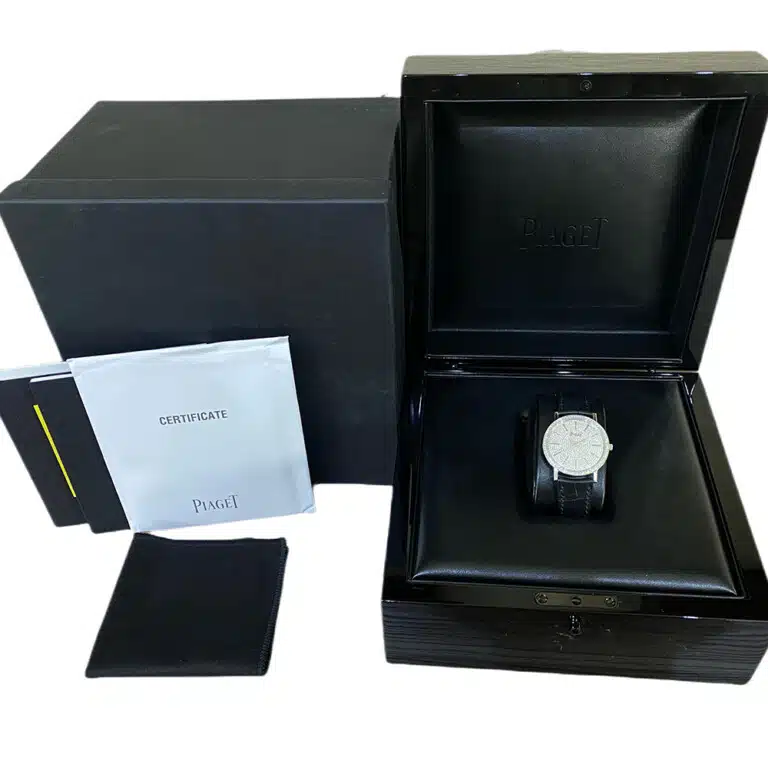 Piaget Altiplano 34mm G0A36128 White Gold with Black Crocodile Leather Watch Pave Diamond Dial 2018 – image 7