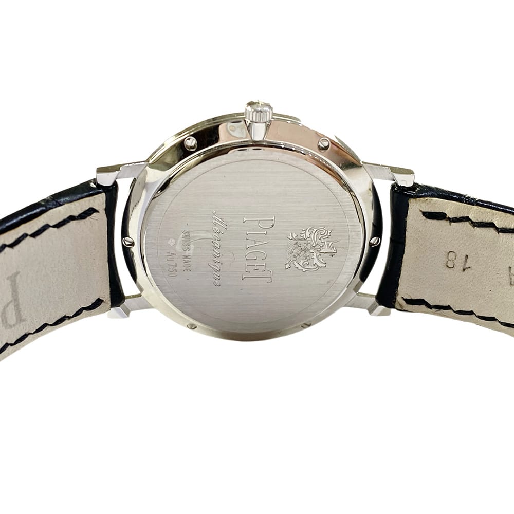 Piaget Altiplano 34mm G0A36128 White Gold with Black Crocodile Leather Watch Pave Diamond Dial 2018