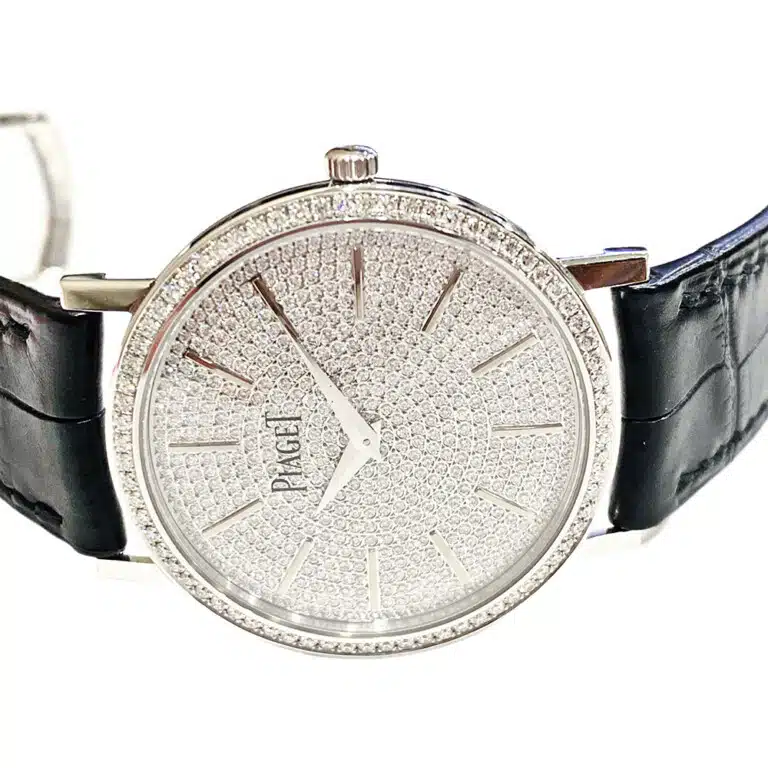 Piaget Altiplano 34mm G0A36128 White Gold with Black Crocodile Leather Watch Pave Diamond Dial 2018 – image 5
