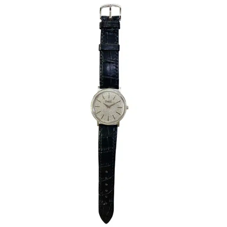 Piaget Altiplano 34mm G0A36128 White Gold with Black Crocodile Leather Watch Pave Diamond Dial 2018 – image 3