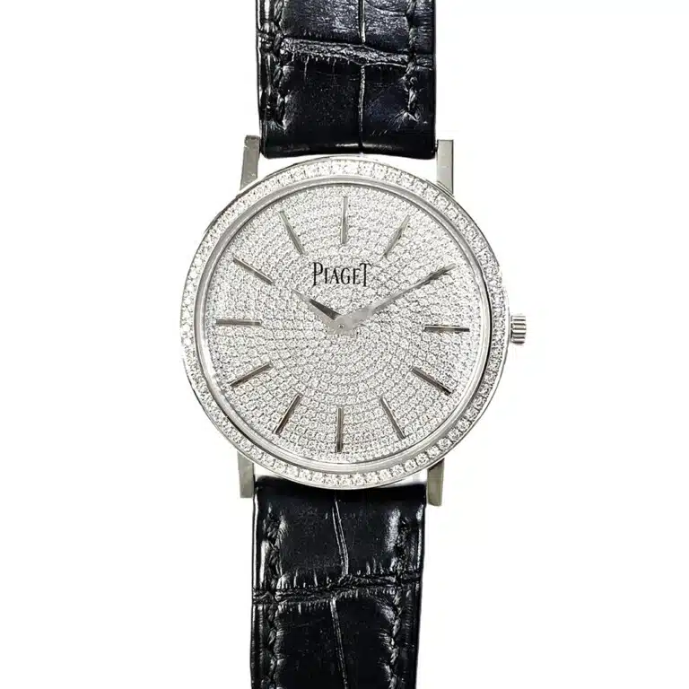 Piaget Altiplano 34mm G0A36128 White Gold with Black Crocodile Leather Watch Pave Diamond Dial 2018 – image 2
