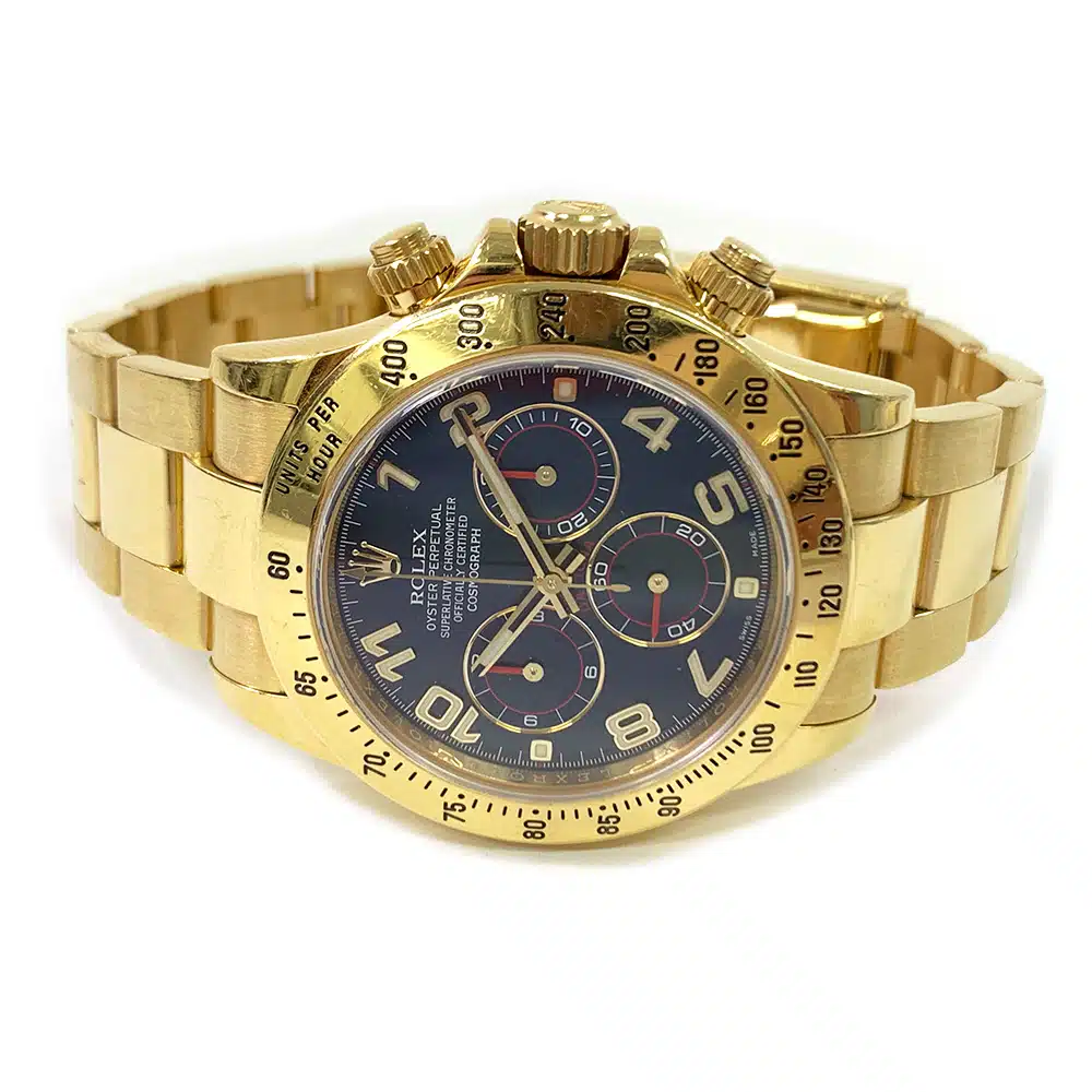 Rolex Cosmograph Daytona Blue Dial 40mm Oyster 116528 Yellow Gold Watch 2013 – image 4