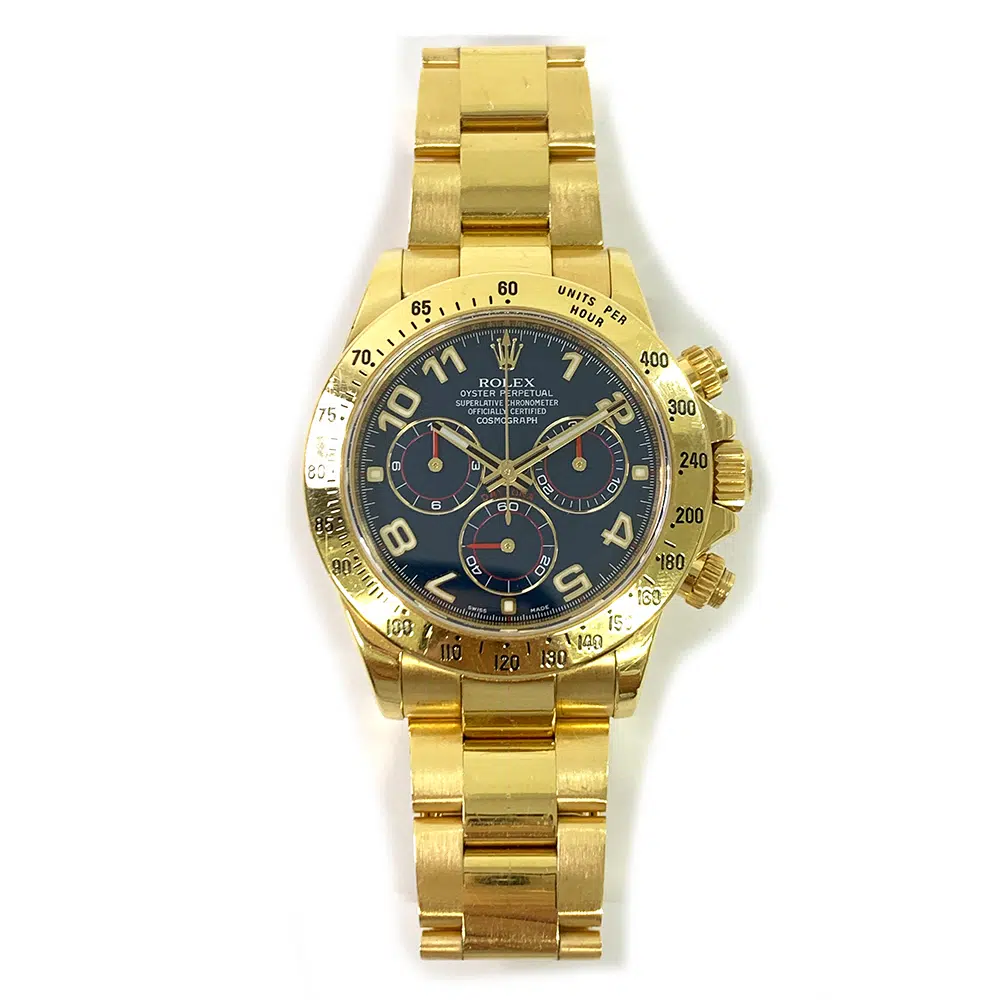 Rolex Cosmograph Daytona Blue Dial 40mm Oyster 116528 Yellow Gold Watch 2013 – image 2