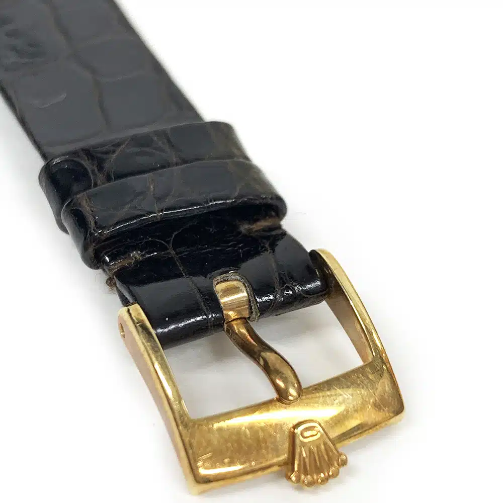Rolex Cellini 4083 Yellow Gold With Black Leather Watch Champagne Dial – image 5