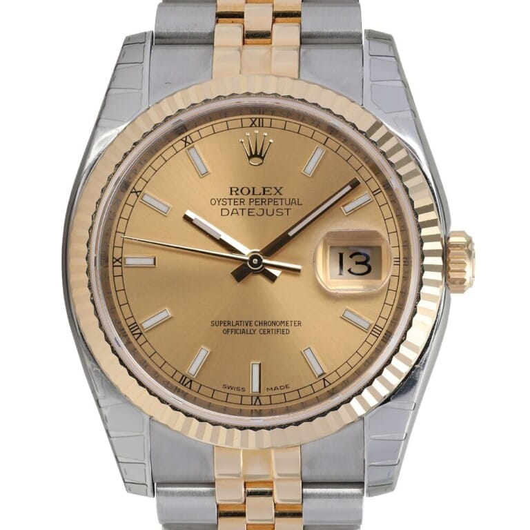 Rolex Datejust 116233 Champagne Index Stainless Steel With Yellow Gold Watch