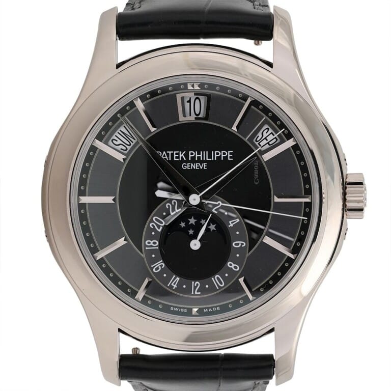 Patek Philippe Annual Calendar 5205G White Gold With Black Alligator Watch