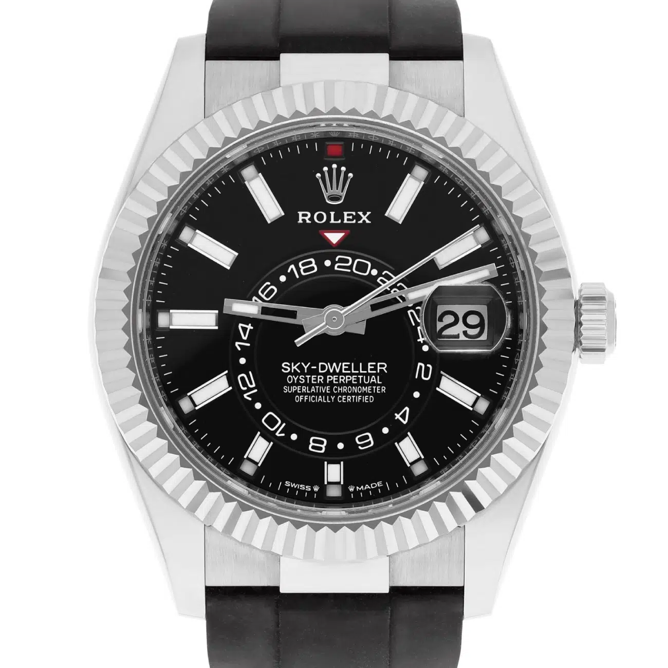 Rolex Sky-Dweller 336239 42mm Black Dial Oysterflex Rubber Band Unworn 2024