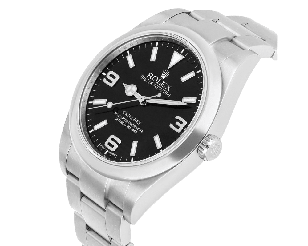 side view of rolex explorer